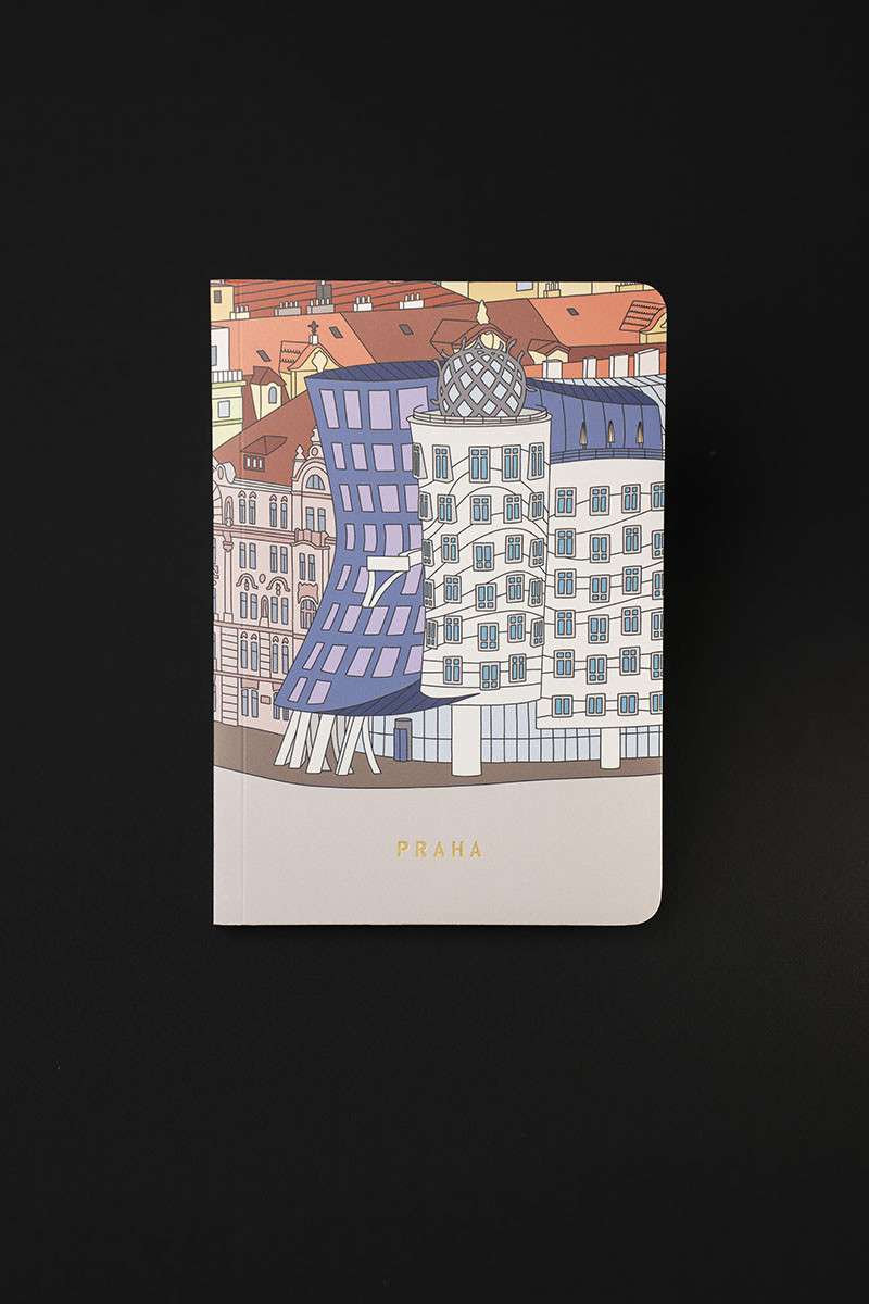 Notýsek s ilustrací Tančícího domu